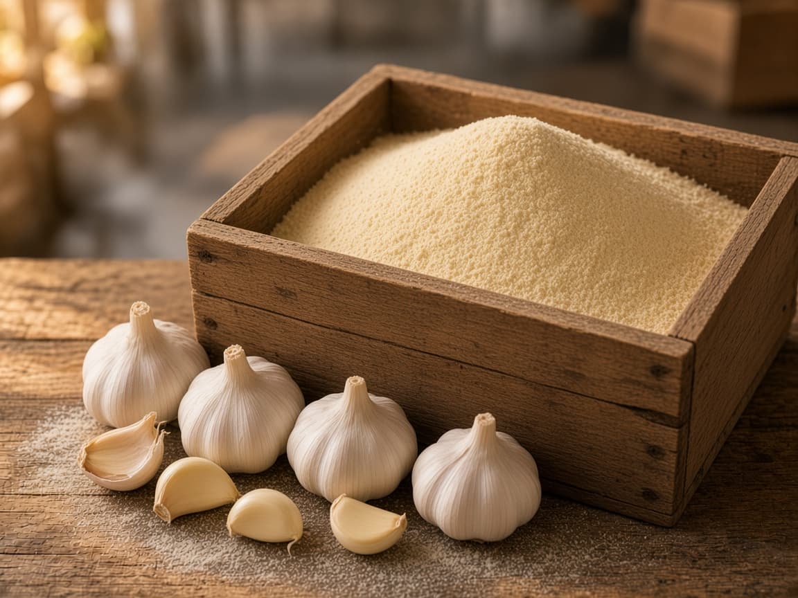 Garlic powder with whole garlic bulbs